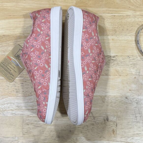 Spenco Orthotic Canvas Slip-on Shoes Santa Maria Pink Floral Size 7.5D Wide NEW - Picture 4 of 14